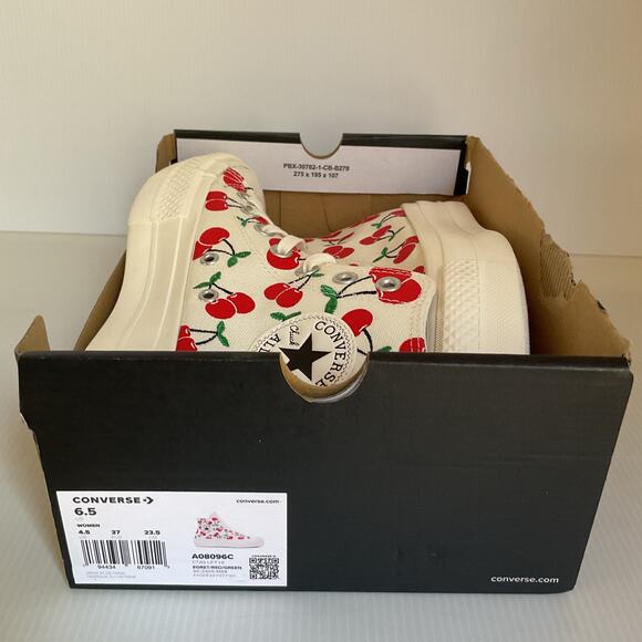 Converse Cherry Print Sneakers All Star Lift Platform Women’s 6.5 (37 EU) Trendy - Picture 11 of 11